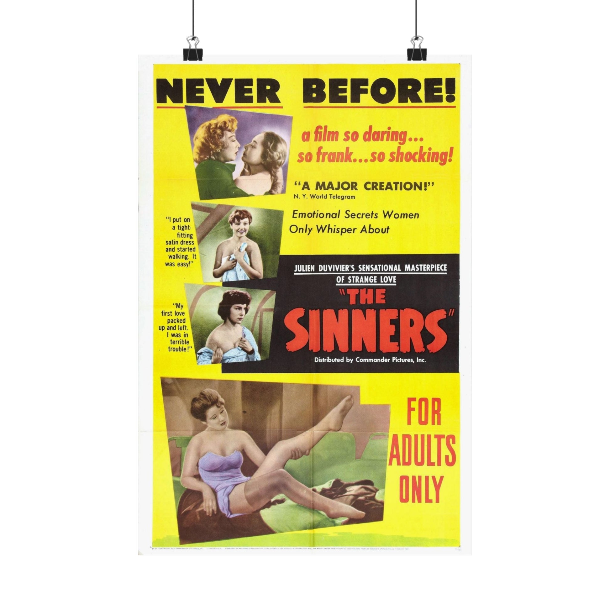 THE SINNERS 1949 - Paper Movie Poster-12″ x 18″-The Sticker Space