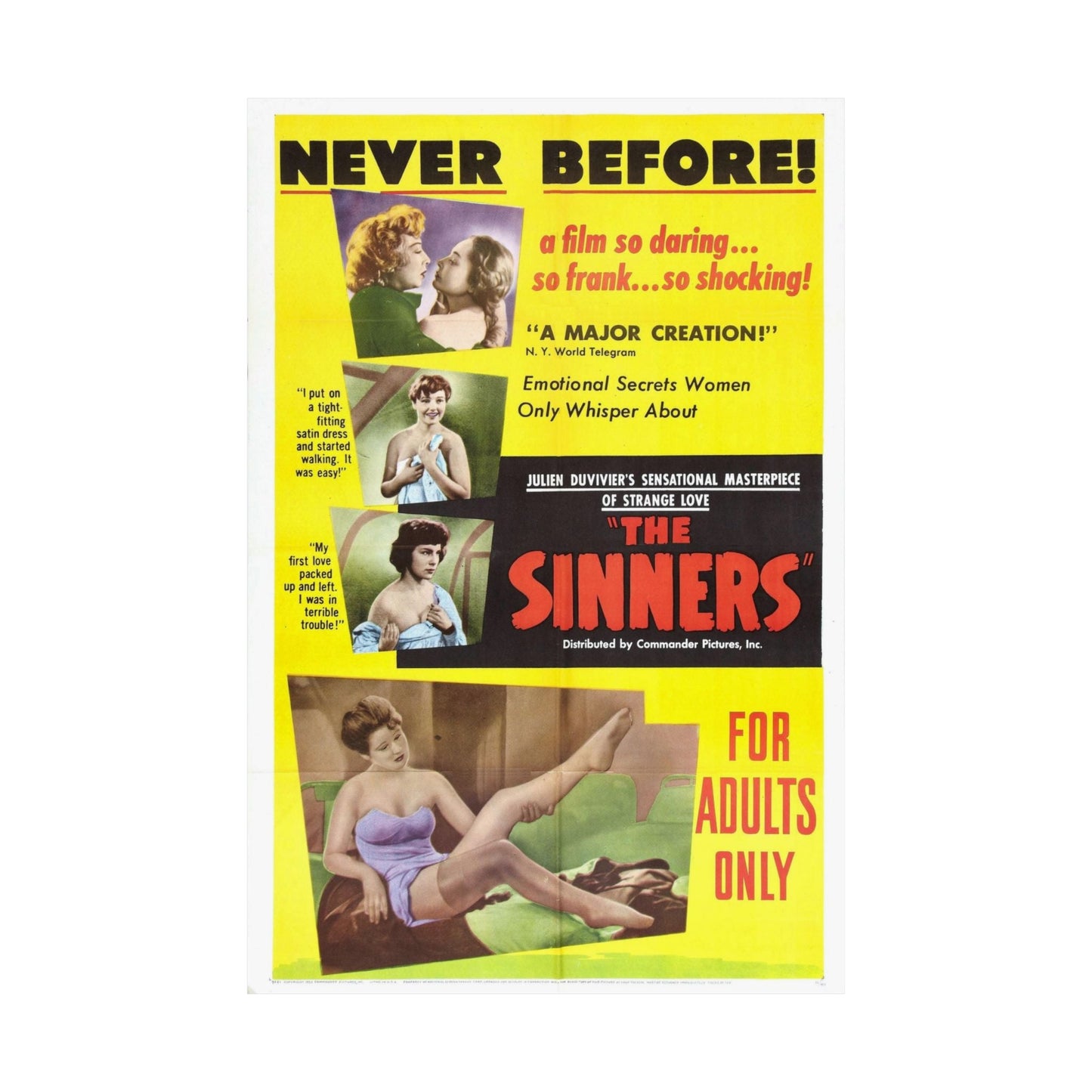 THE SINNERS 1949 - Paper Movie Poster-The Sticker Space