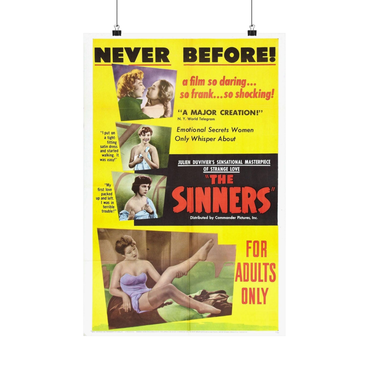 THE SINNERS 1949 - Paper Movie Poster-16″ x 24″-The Sticker Space