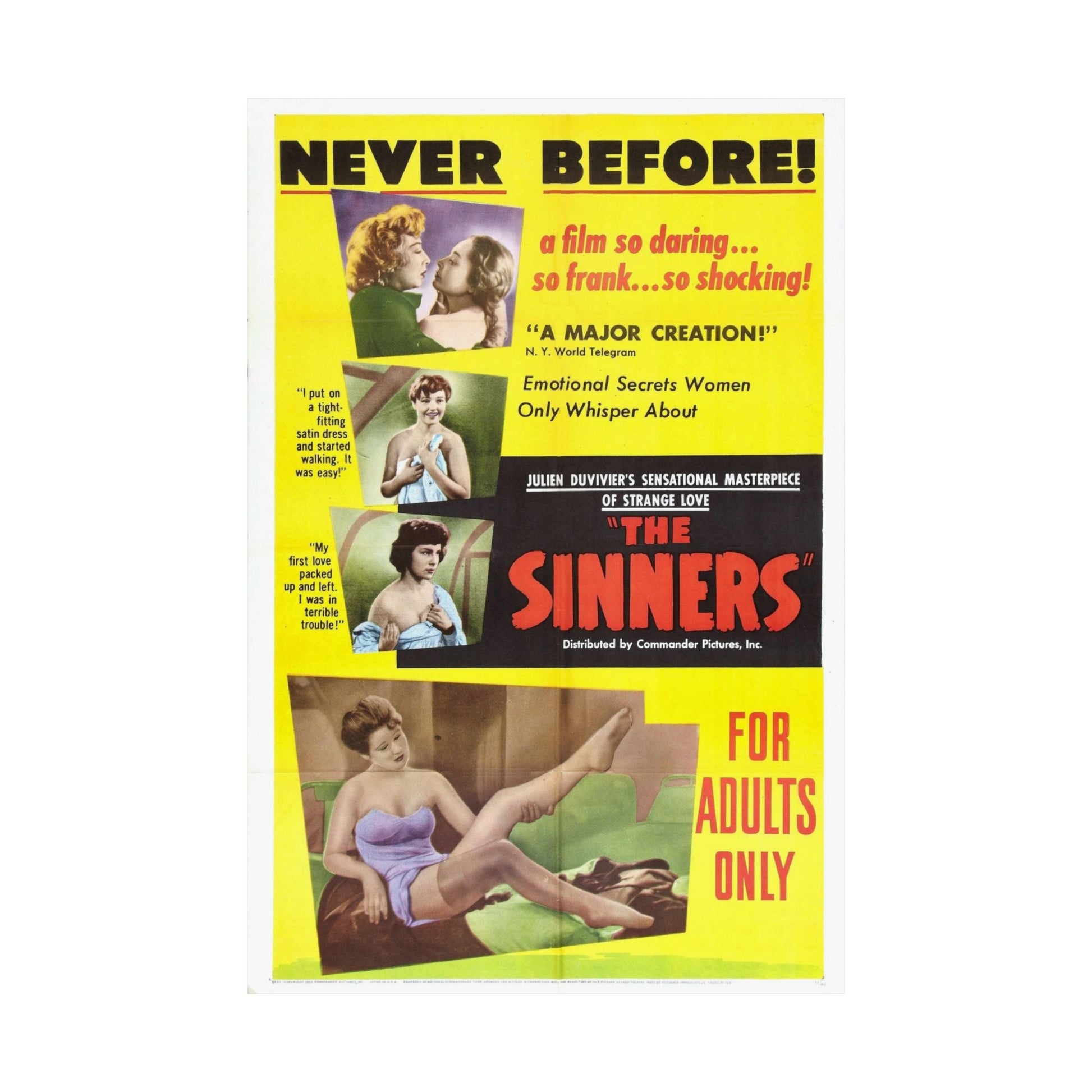 THE SINNERS 1949 - Paper Movie Poster-The Sticker Space