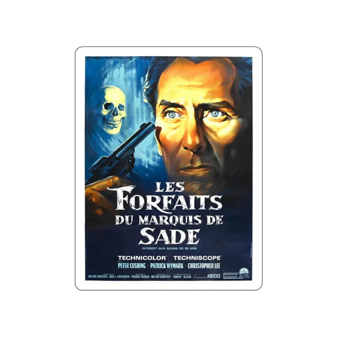 THE SKULL 1965 Movie Poster STICKER Vinyl Die-Cut Decal 4 Inch - The Sticker Space