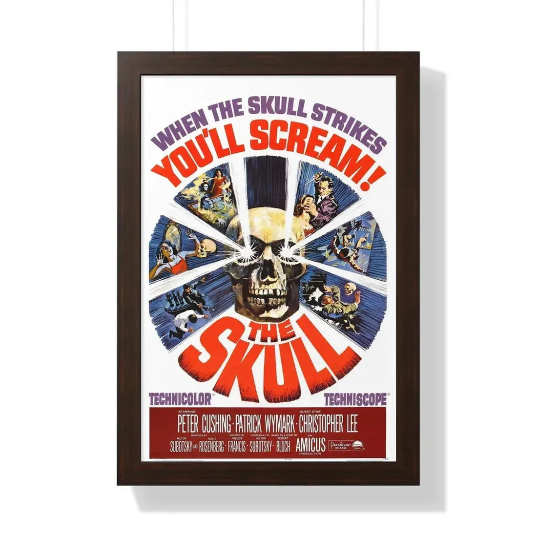 THE SKULL (2) 1965 - Framed Movie Poster 16″ x 24″ Walnut - The Sticker Space