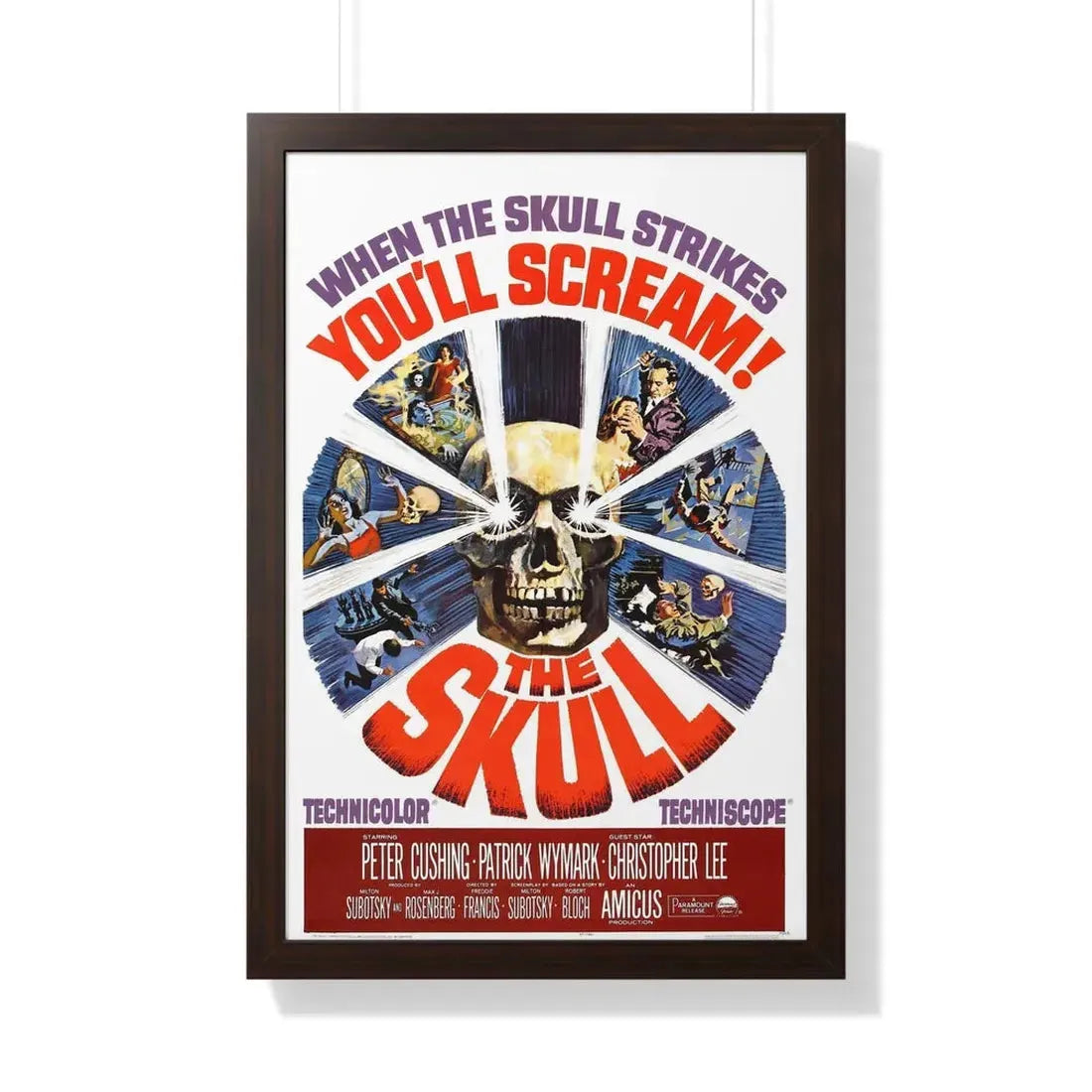THE SKULL (2) 1965 - Framed Movie Poster 20" x 30" Walnut - The Sticker Space