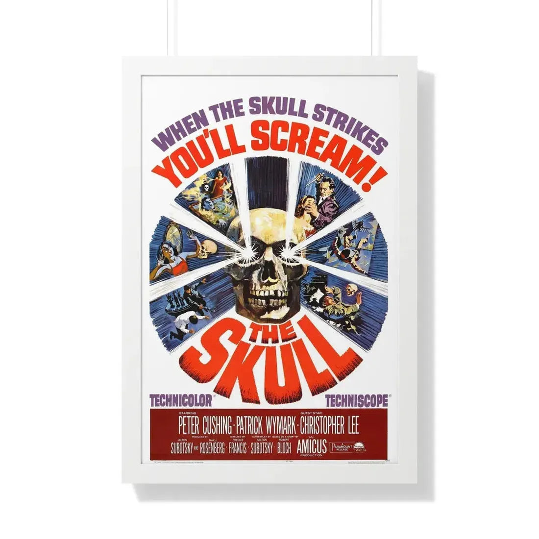 THE SKULL (2) 1965 - Framed Movie Poster 20" x 30" White - The Sticker Space