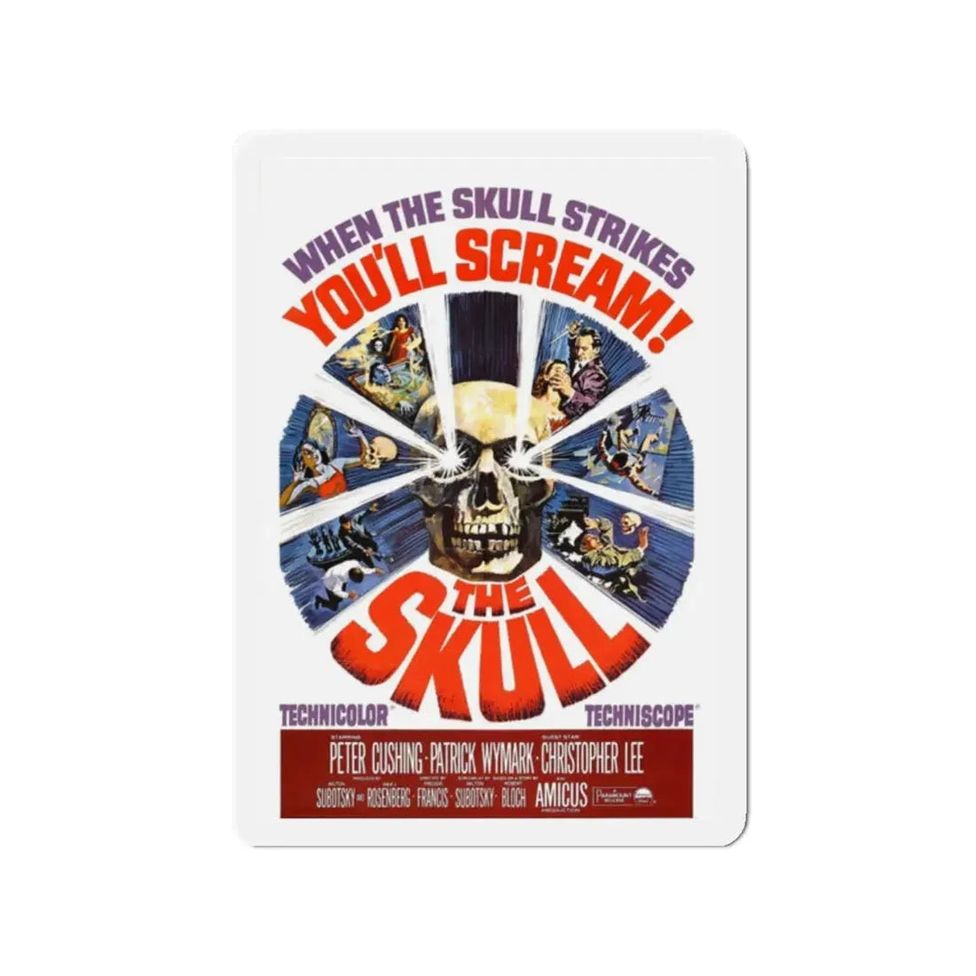 THE SKULL (2) 1965 Movie Poster - Refrigerator Magnet 2 Inch Die-Cut - The Sticker Space