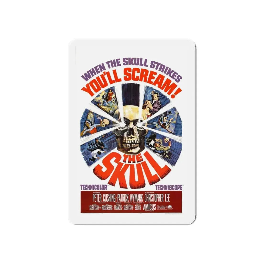 THE SKULL (2) 1965 Movie Poster - Refrigerator Magnet 5 Inch Die-Cut - The Sticker Space