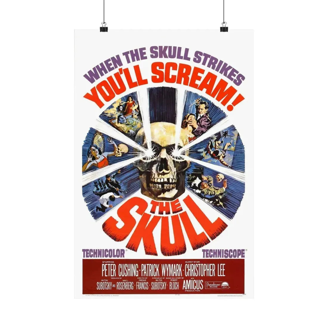 THE SKULL (2) 1965 - Paper Movie Poster 16″ x 24″ Matte - The Sticker Space