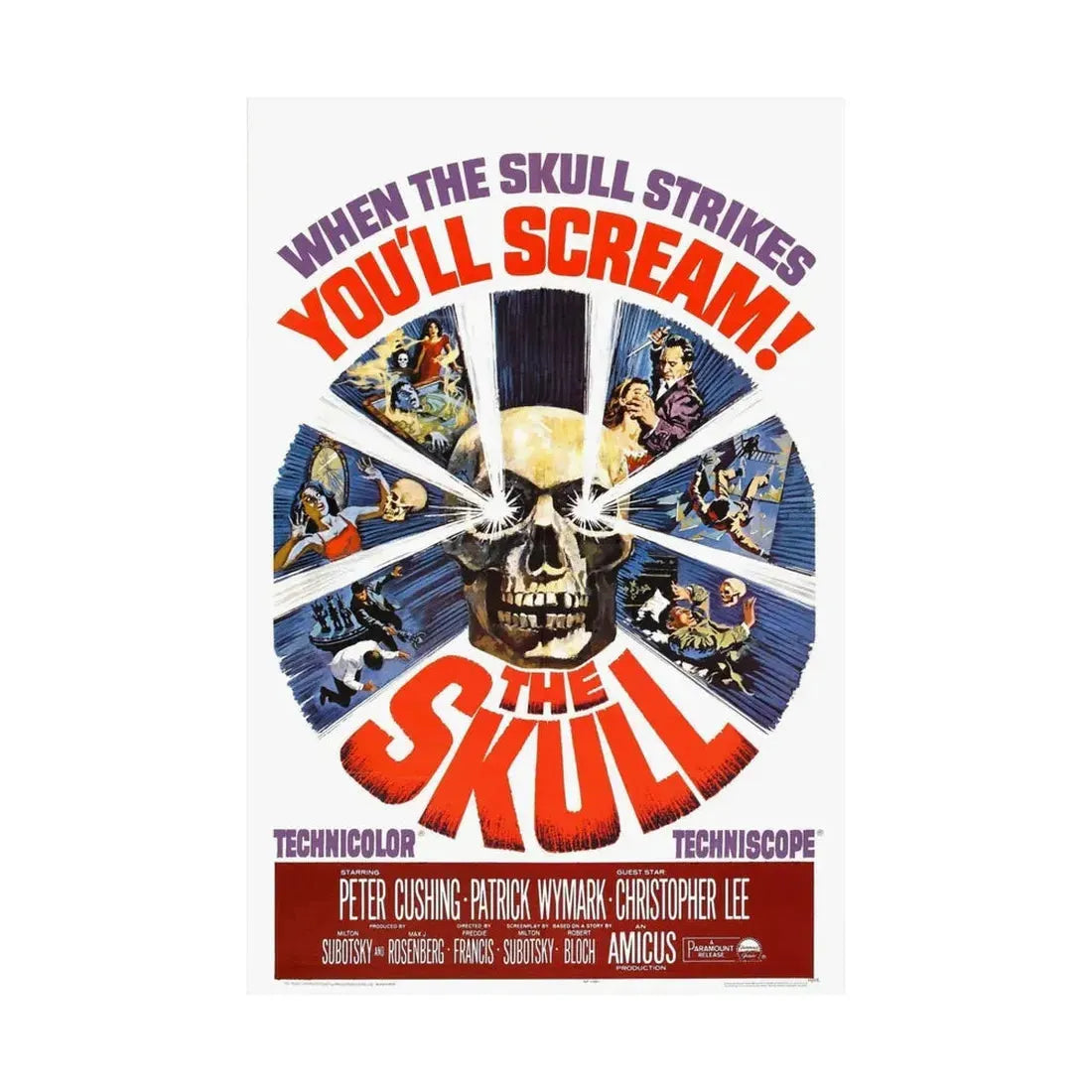 THE SKULL (2) 1965 - Paper Movie Poster - The Sticker Space