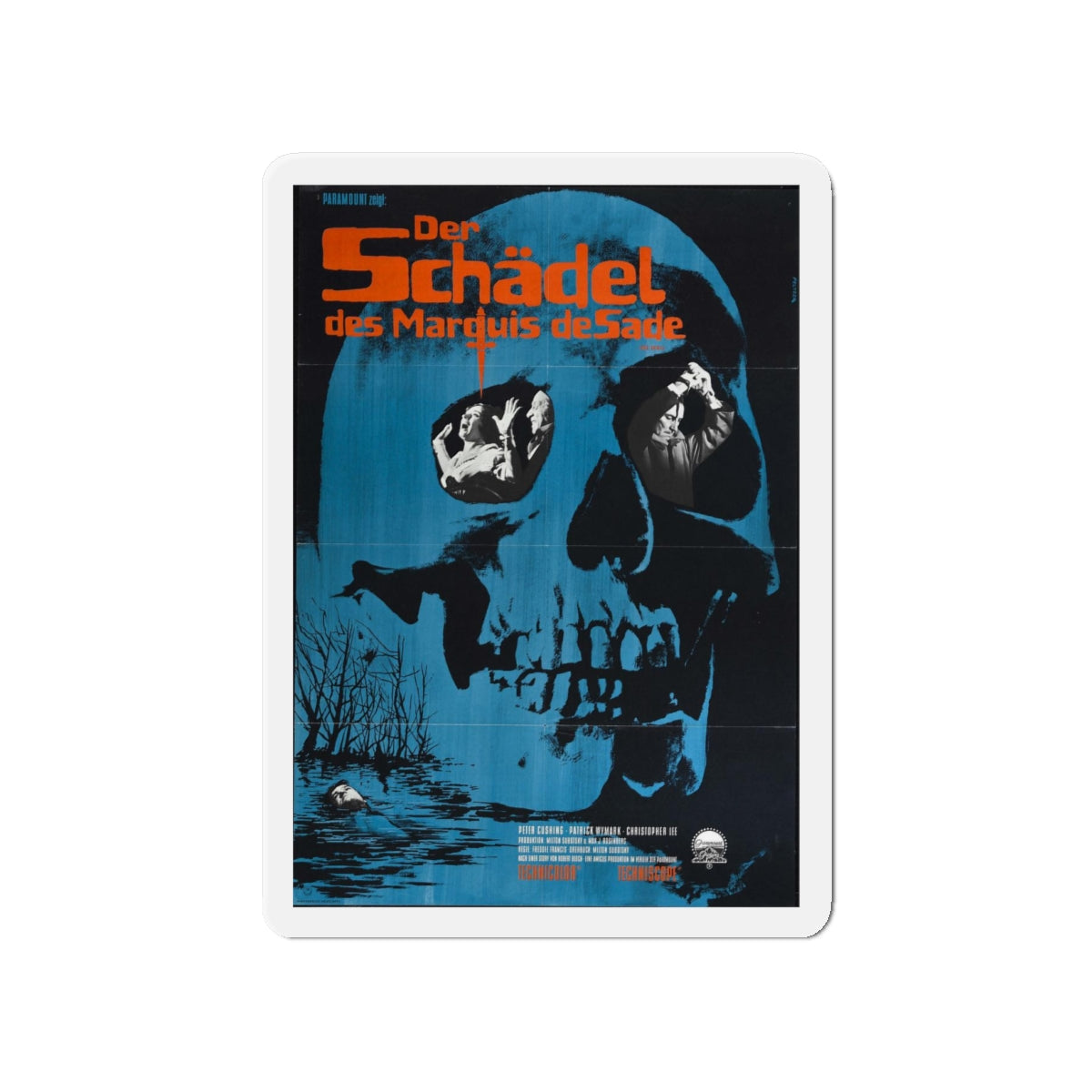 THE SKULL (GERMAN) 1965 Movie Poster - Refrigerator Magnet