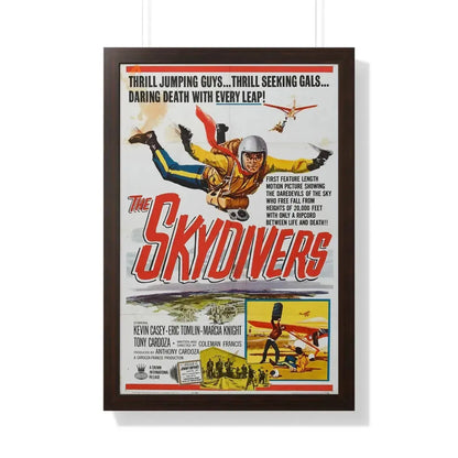THE SKYDIVERS 1963 - Framed Movie Poster 20" x 30" Walnut - The Sticker Space