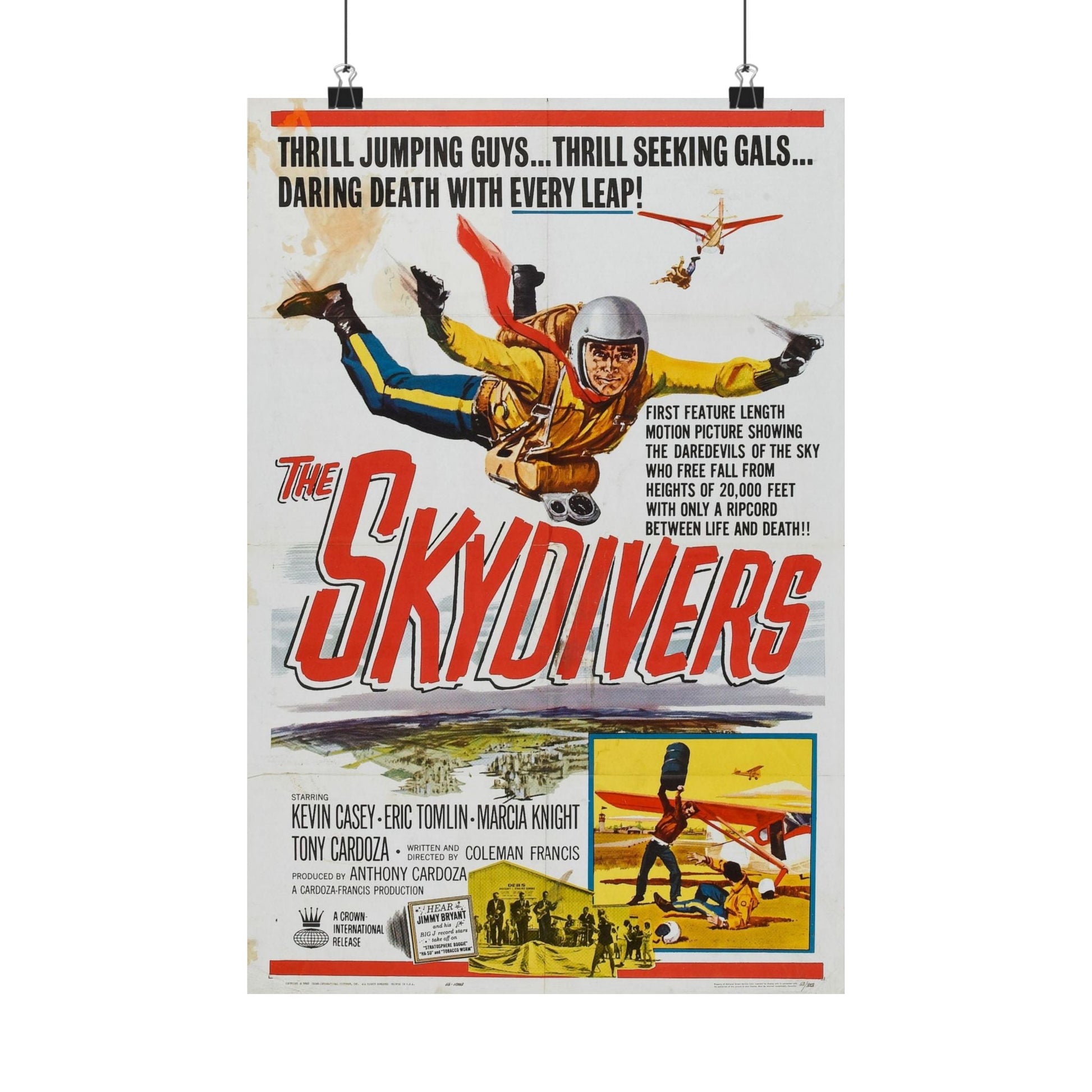 THE SKYDIVERS 1963 - Paper Movie Poster-12″ x 18″-The Sticker Space