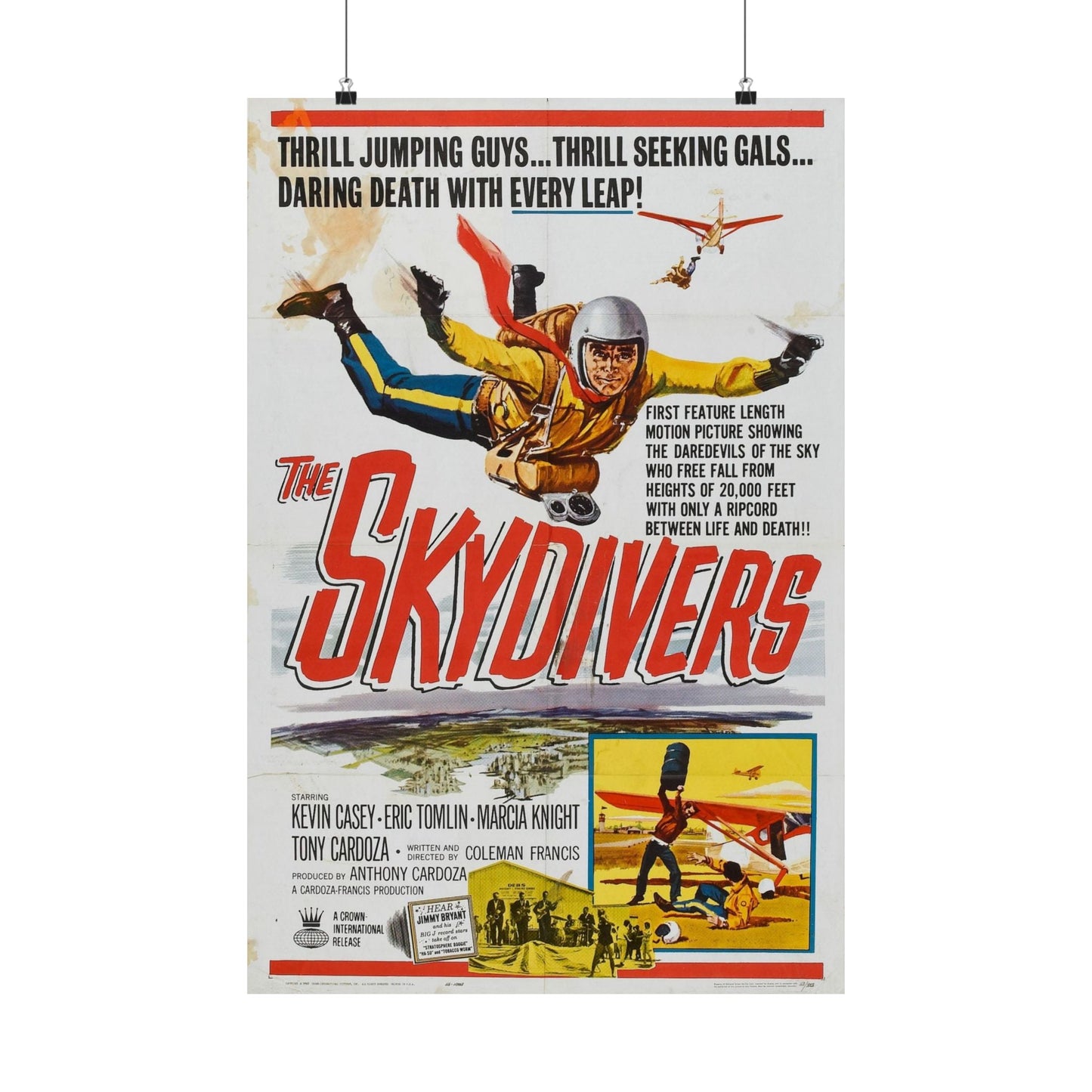 THE SKYDIVERS 1963 - Paper Movie Poster-20″ x 30″-The Sticker Space