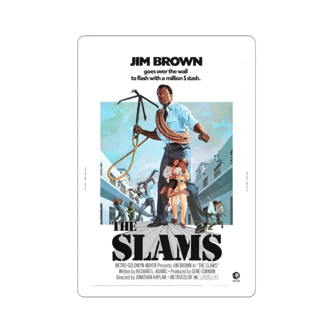 THE SLAMS 1973 Movie Poster - STICKER Vinyl Kiss-Cut Decal 3 Inch White - The Sticker Space