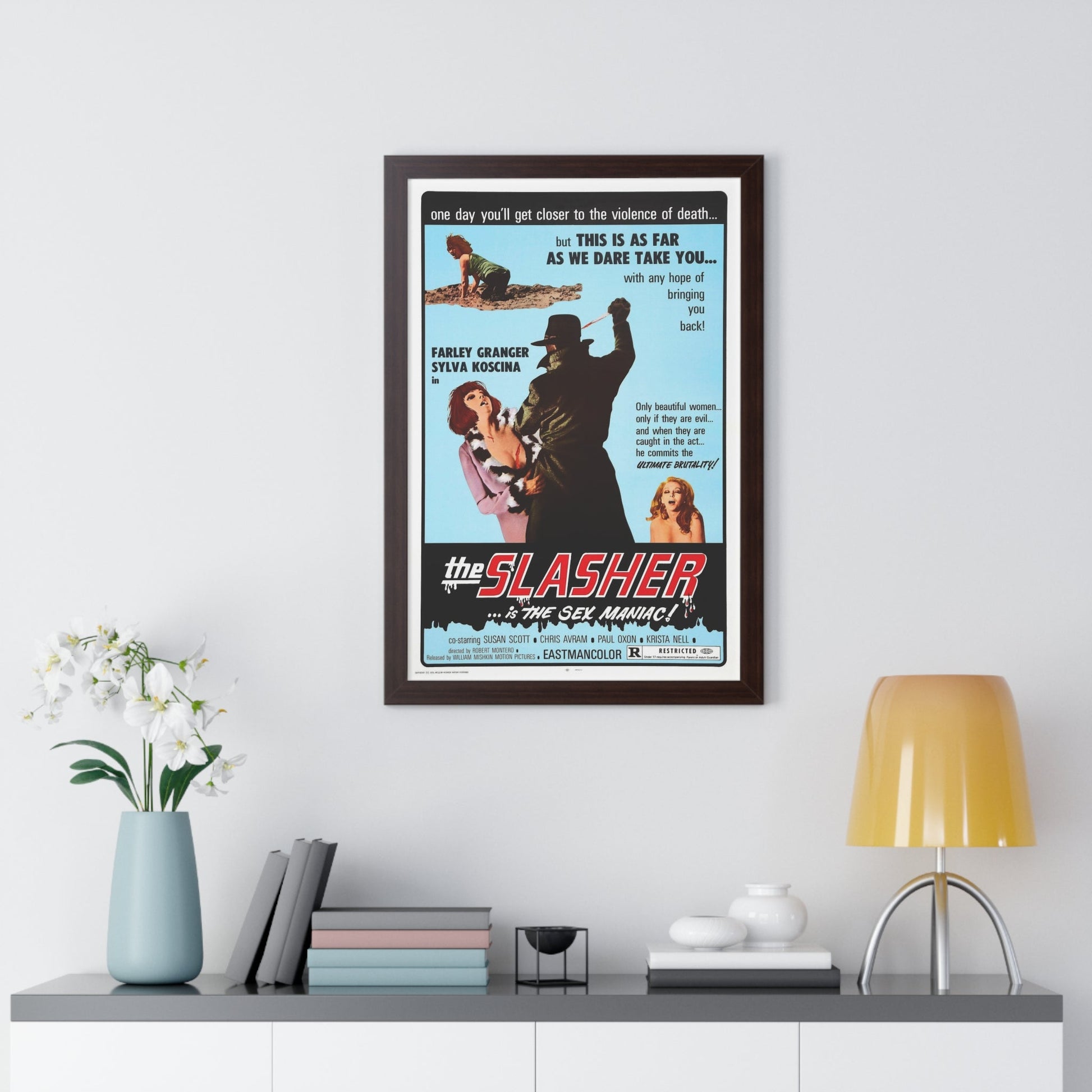 THE SLASHER ...IS THE SEX MANIAC 1972 - Framed Movie Poster-The Sticker Space