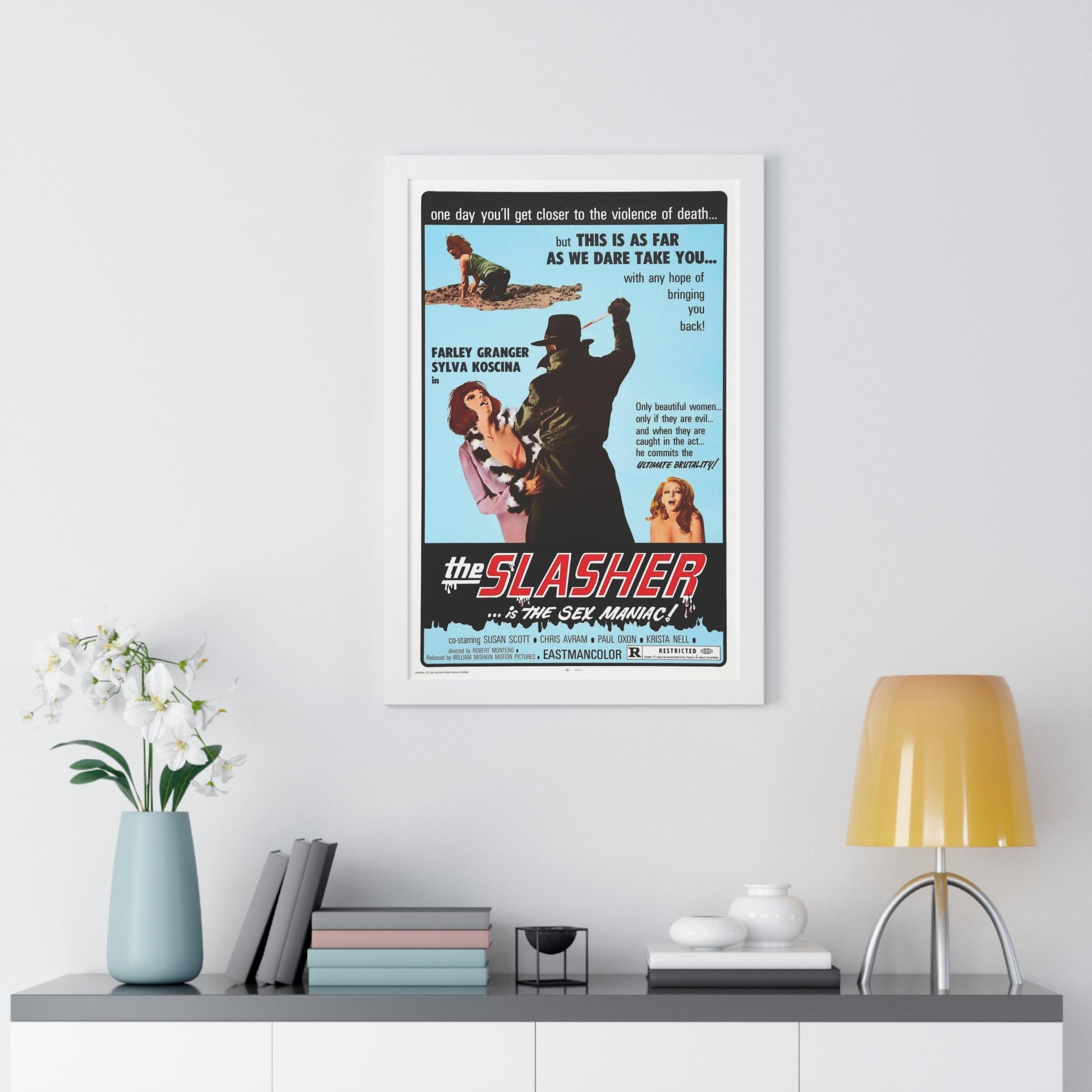 THE SLASHER ...IS THE SEX MANIAC 1972 - Framed Movie Poster-The Sticker Space