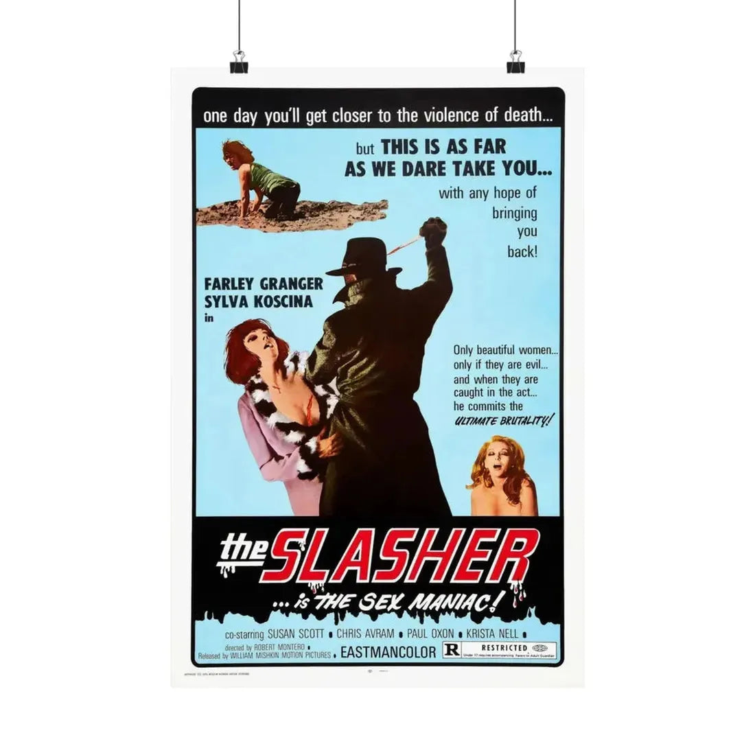 THE SLASHER ...IS THE SEX MANIAC 1972 - Paper Movie Poster 16″ x 24″ Matte - The Sticker Space