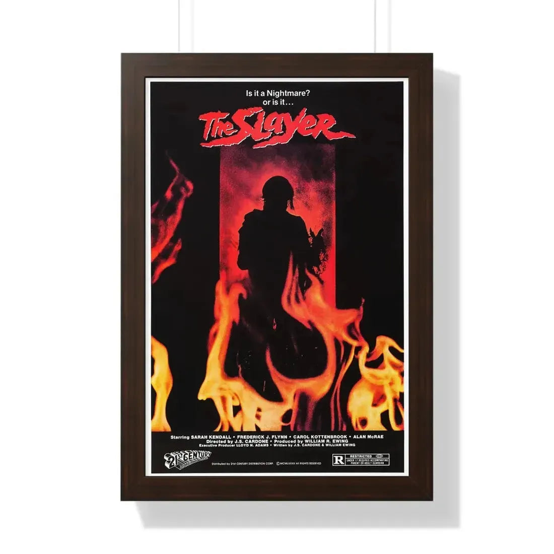 THE SLAYER 1982 - Framed Movie Poster 16″ x 24″ Walnut - The Sticker Space