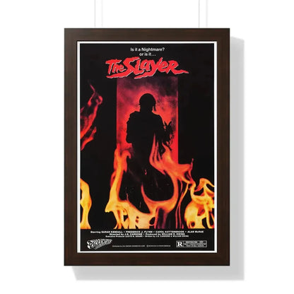 THE SLAYER 1982 - Framed Movie Poster 16″ x 24″ Walnut - The Sticker Space