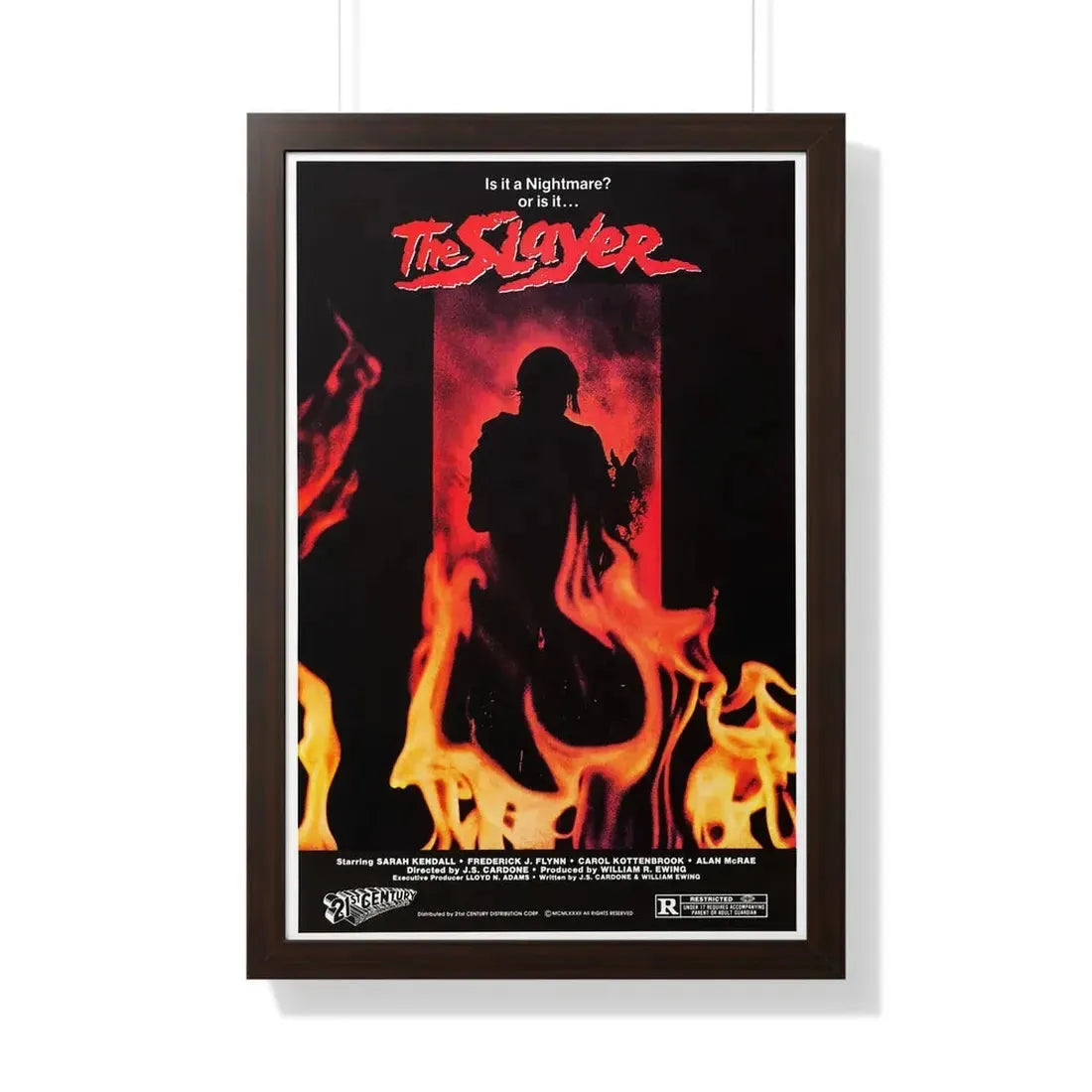 THE SLAYER 1982 - Framed Movie Poster 20" x 30" Walnut - The Sticker Space