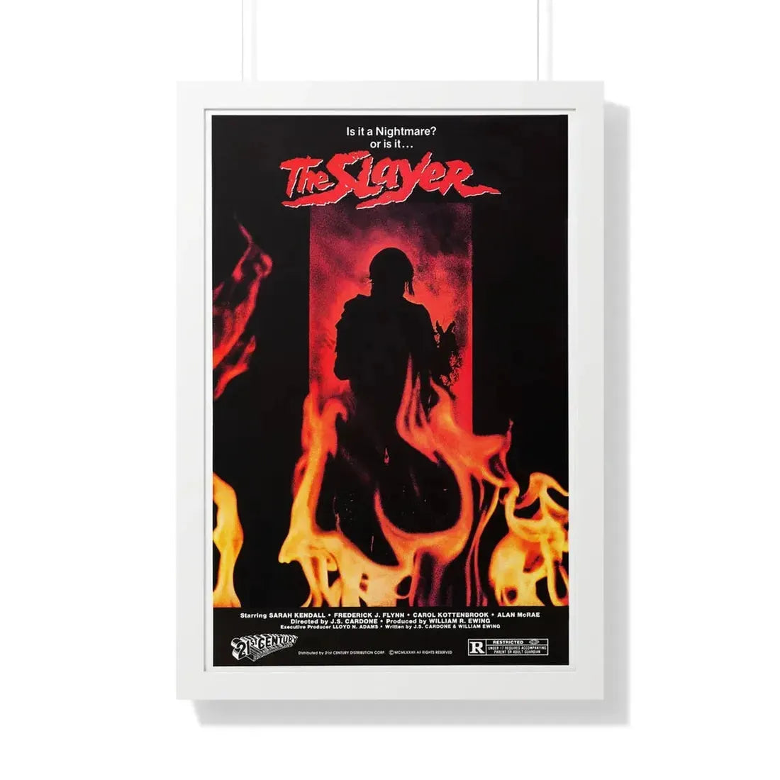 THE SLAYER 1982 - Framed Movie Poster 20" x 30" White - The Sticker Space