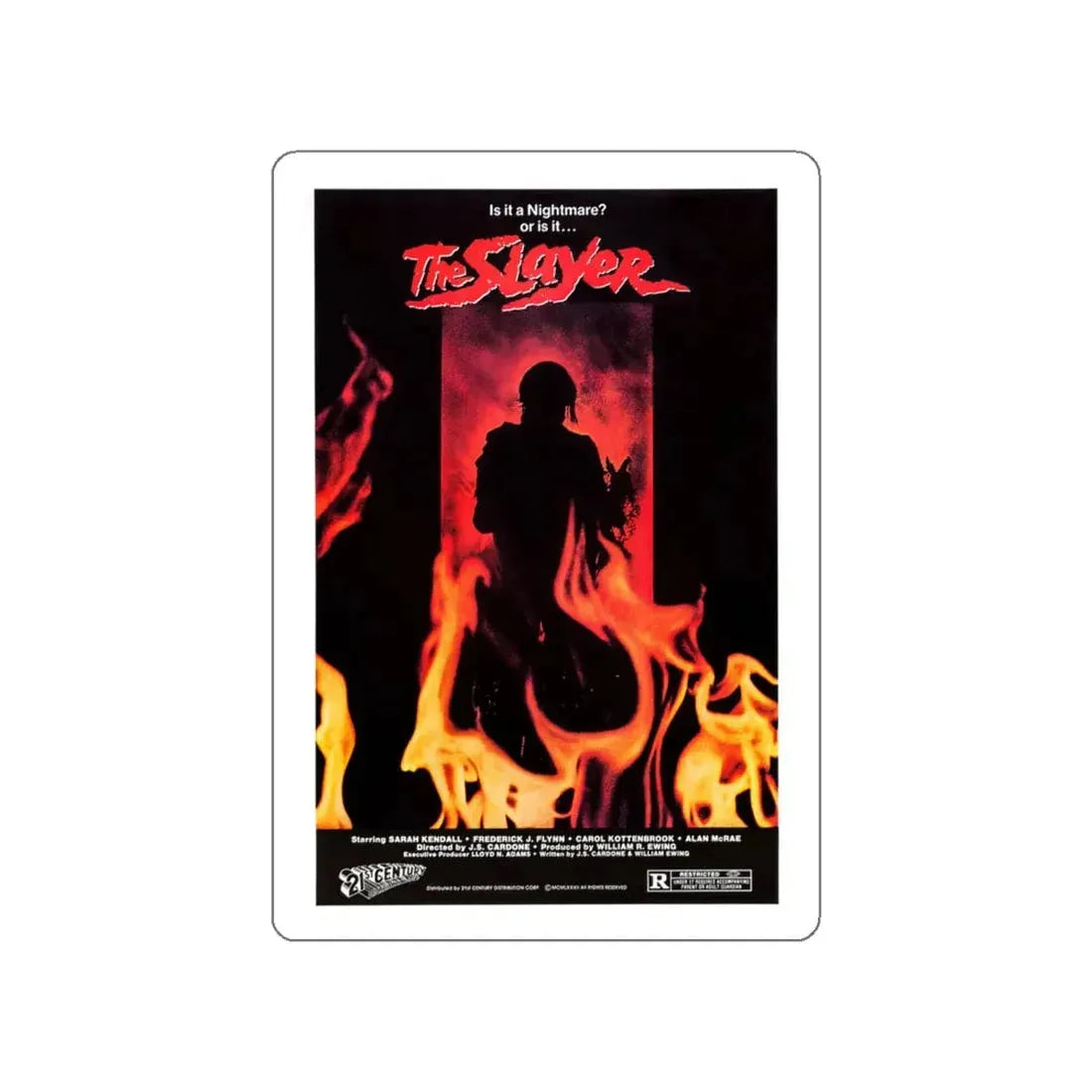 THE SLAYER 1982 Movie Poster STICKER Vinyl Die-Cut Decal 4 Inch - The Sticker Space