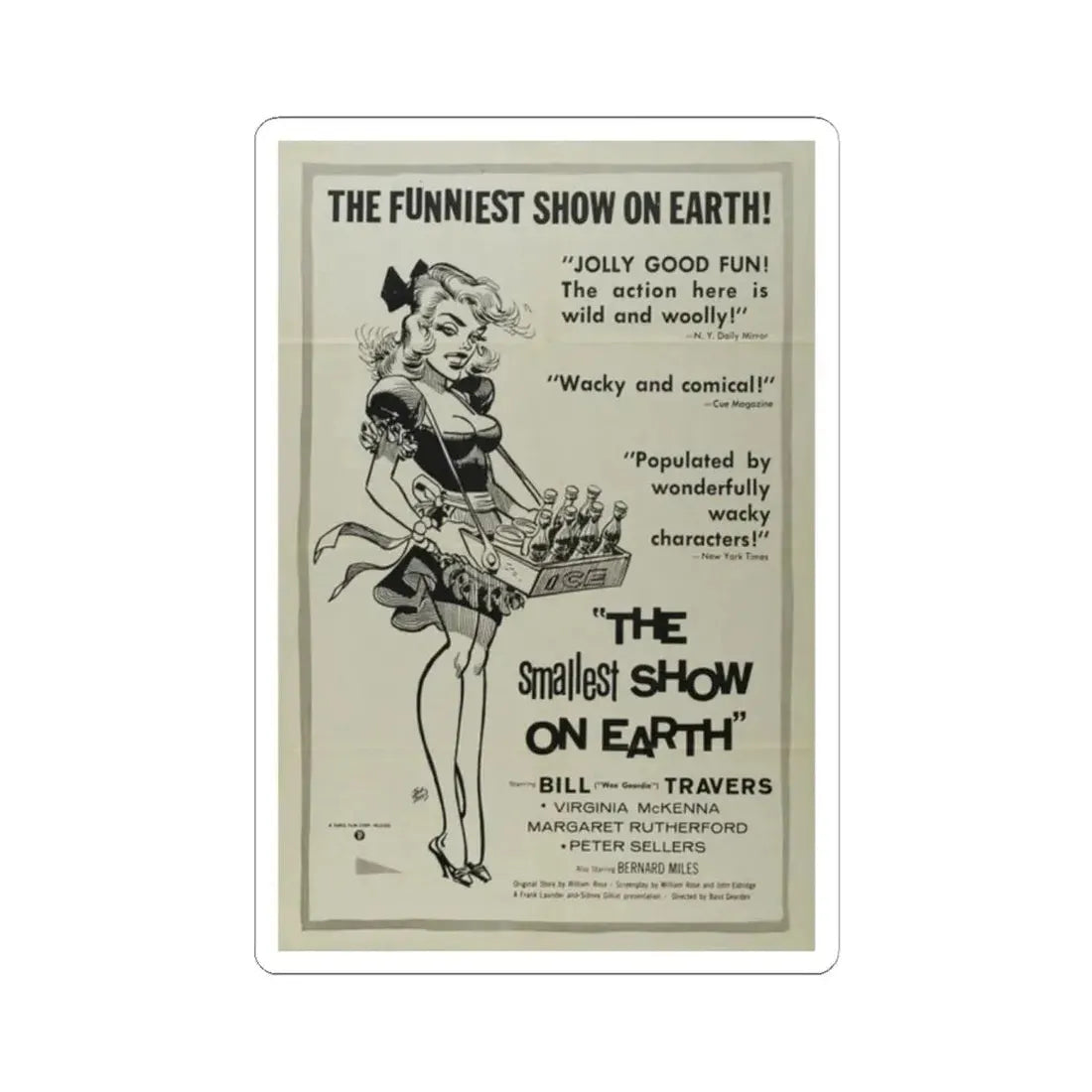 The Smallest Show on Earth 1957 Movie Poster - STICKER Vinyl Kiss-Cut Decal 2 Inch White - The Sticker Space