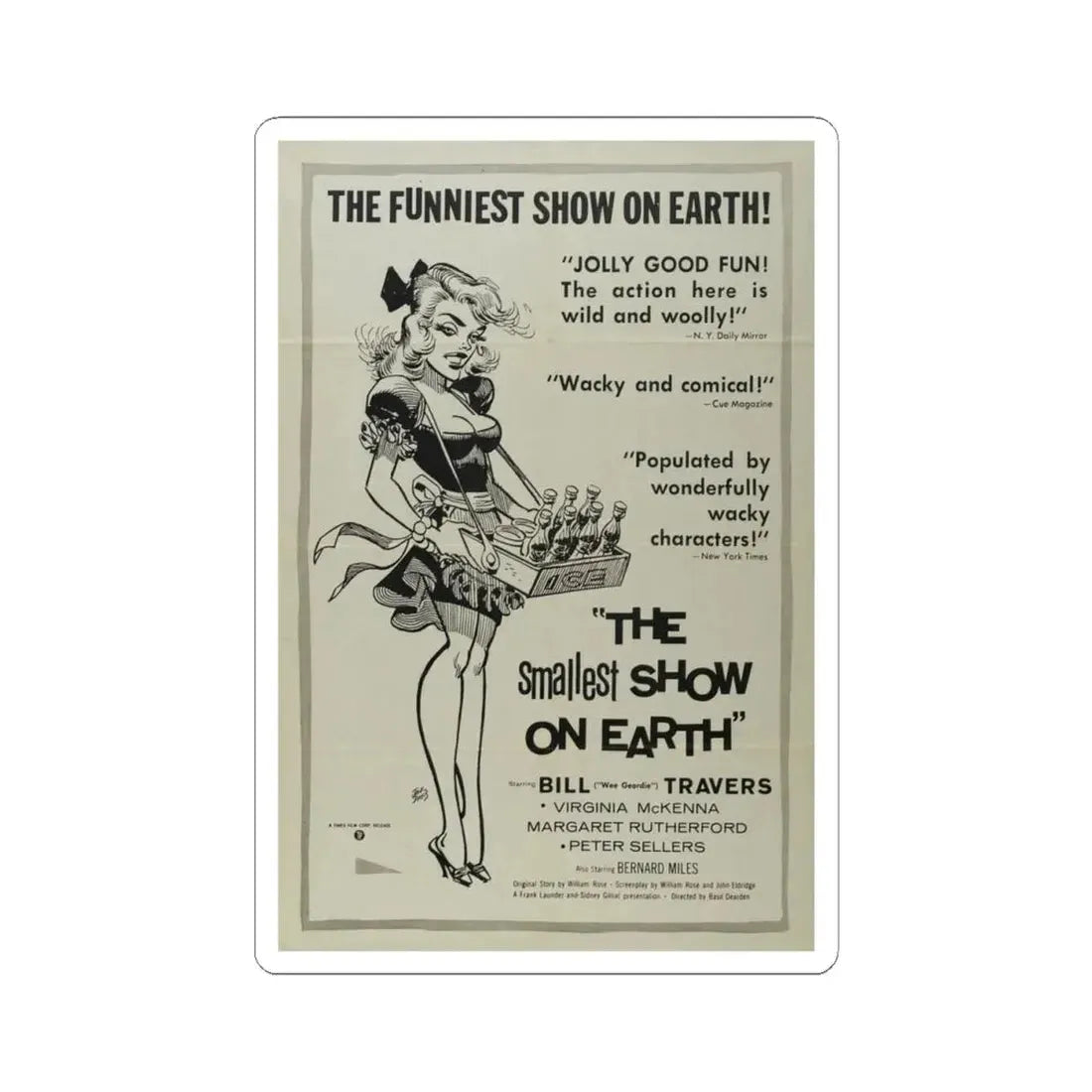 The Smallest Show on Earth 1957 Movie Poster - STICKER Vinyl Kiss-Cut Decal 4 Inch White - The Sticker Space
