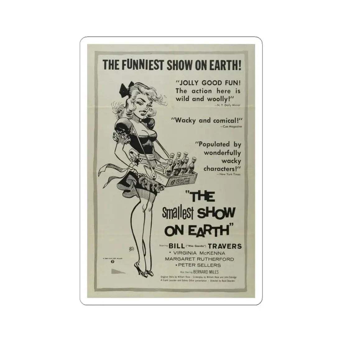 The Smallest Show on Earth 1957 Movie Poster - STICKER Vinyl Kiss-Cut Decal 6 Inch White - The Sticker Space