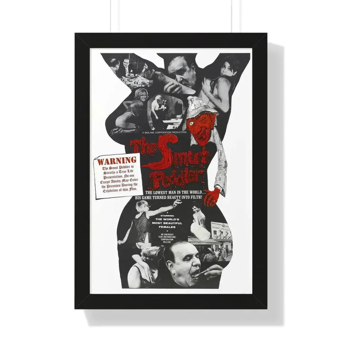 THE SMUT PEDDLER 1965 - Framed Movie Poster 16″ x 24″ Black - The Sticker Space