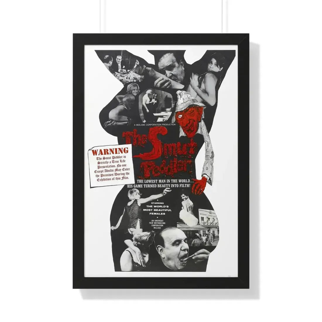 THE SMUT PEDDLER 1965 - Framed Movie Poster 20" x 30" Black - The Sticker Space