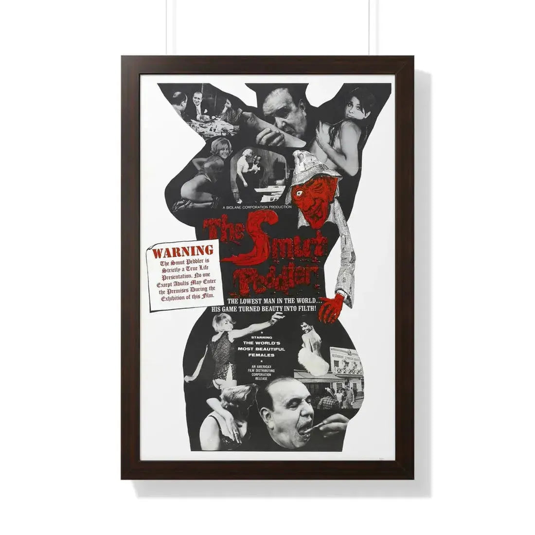 THE SMUT PEDDLER 1965 - Framed Movie Poster 20" x 30" Walnut - The Sticker Space