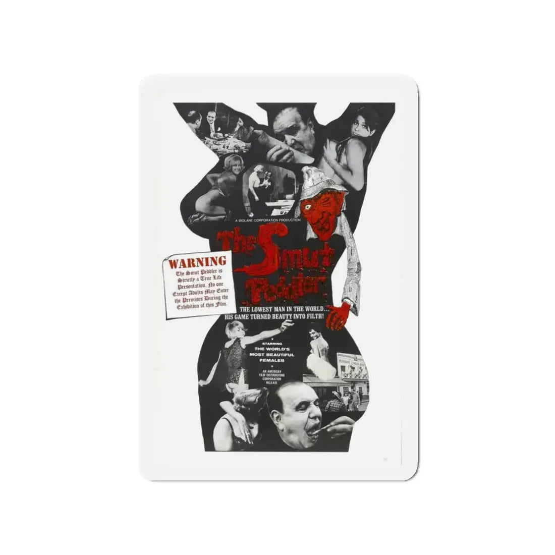 THE SMUT PEDDLER 1965 Movie Poster - Refrigerator Magnet 3 Inch - The Sticker Space