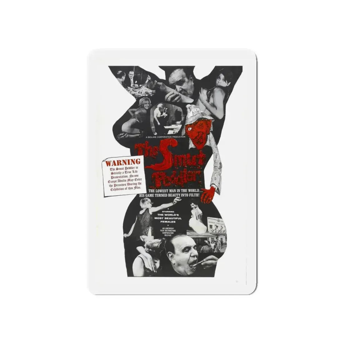 THE SMUT PEDDLER 1965 Movie Poster - Refrigerator Magnet 4 Inch - The Sticker Space