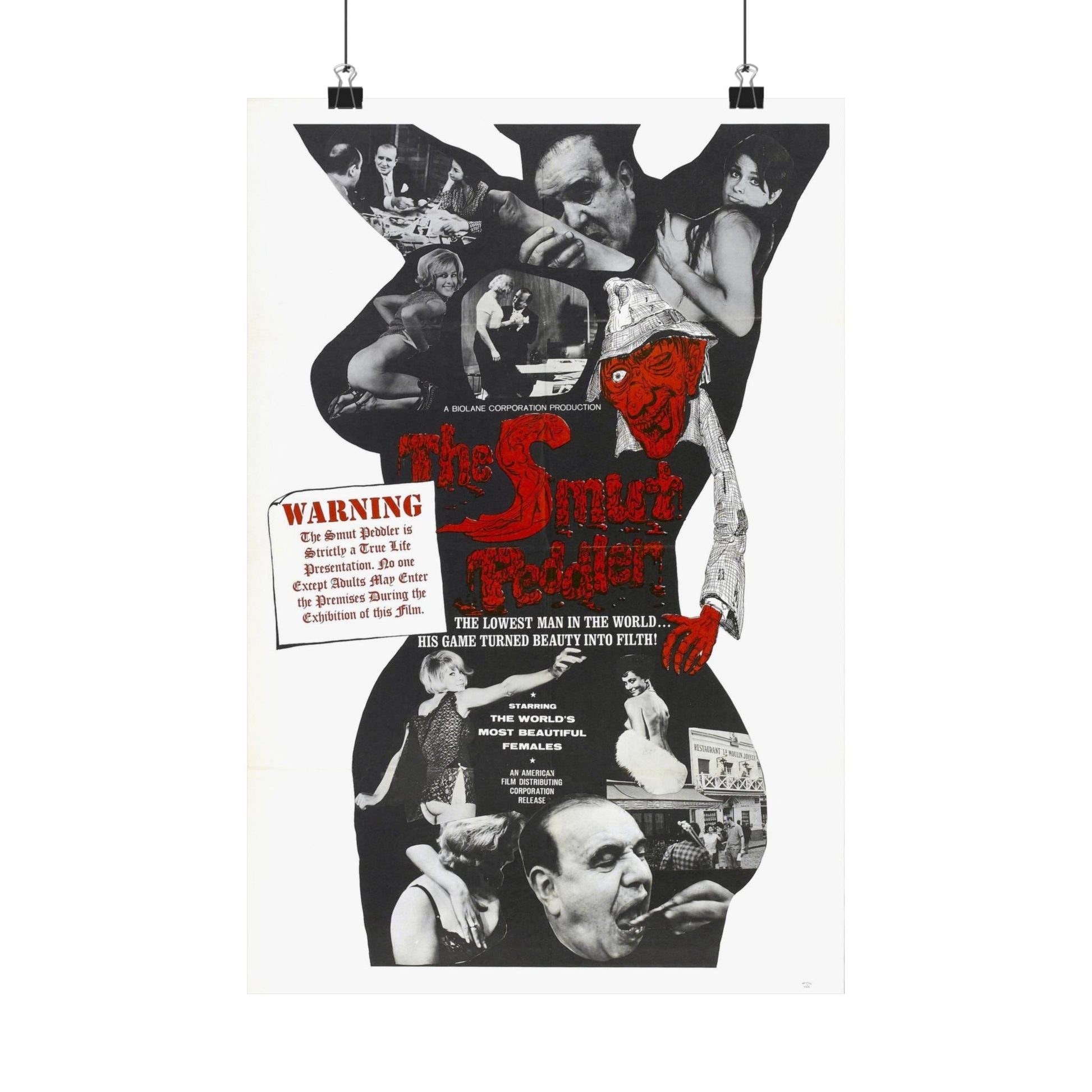 THE SMUT PEDDLER 1965 - Paper Movie Poster-12″ x 18″-The Sticker Space