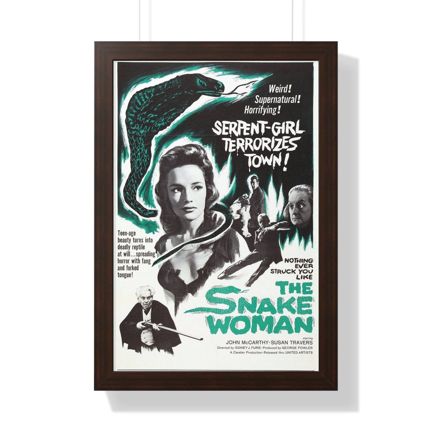 THE SNAKE WOMAN 1961 - Framed Movie Poster-16″ x 24″-The Sticker Space