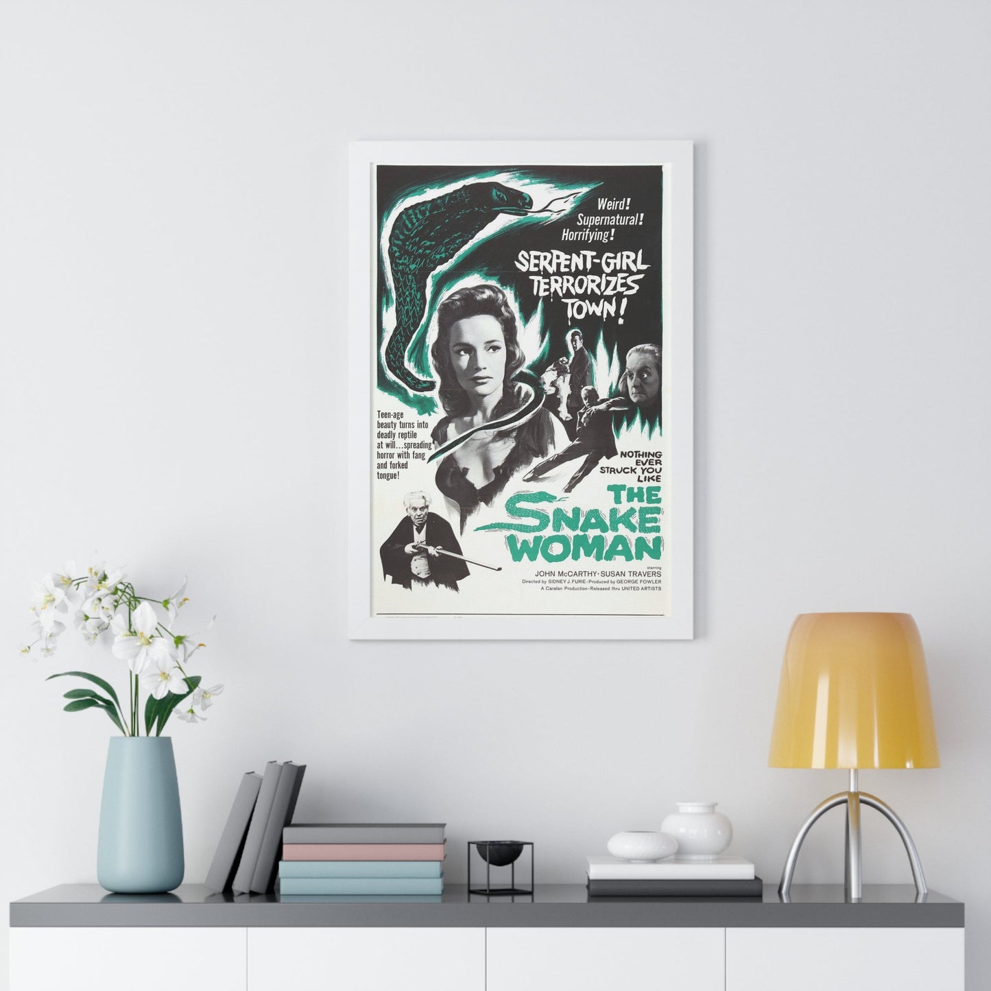 THE SNAKE WOMAN 1961 - Framed Movie Poster-The Sticker Space