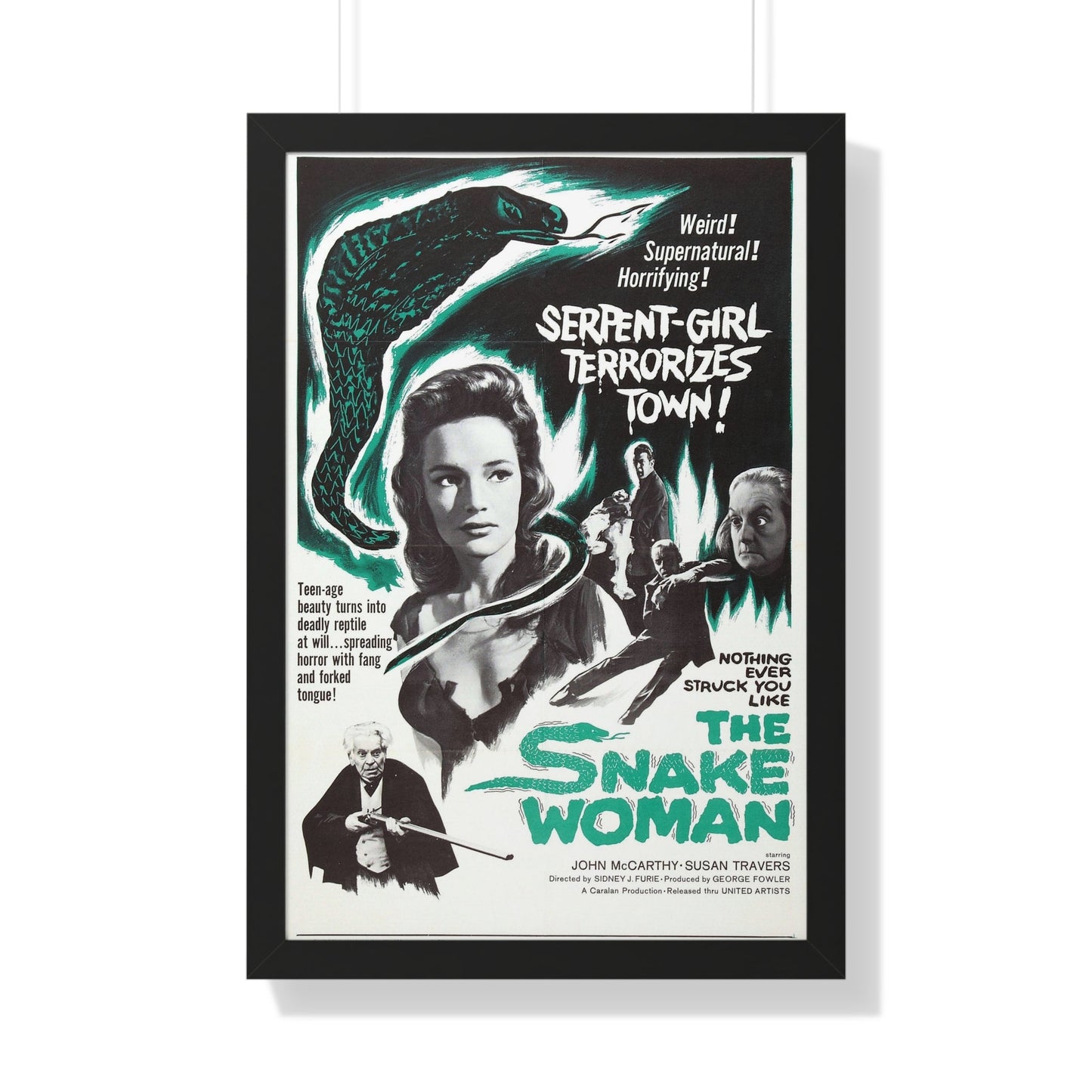 THE SNAKE WOMAN 1961 - Framed Movie Poster-20" x 30"-The Sticker Space