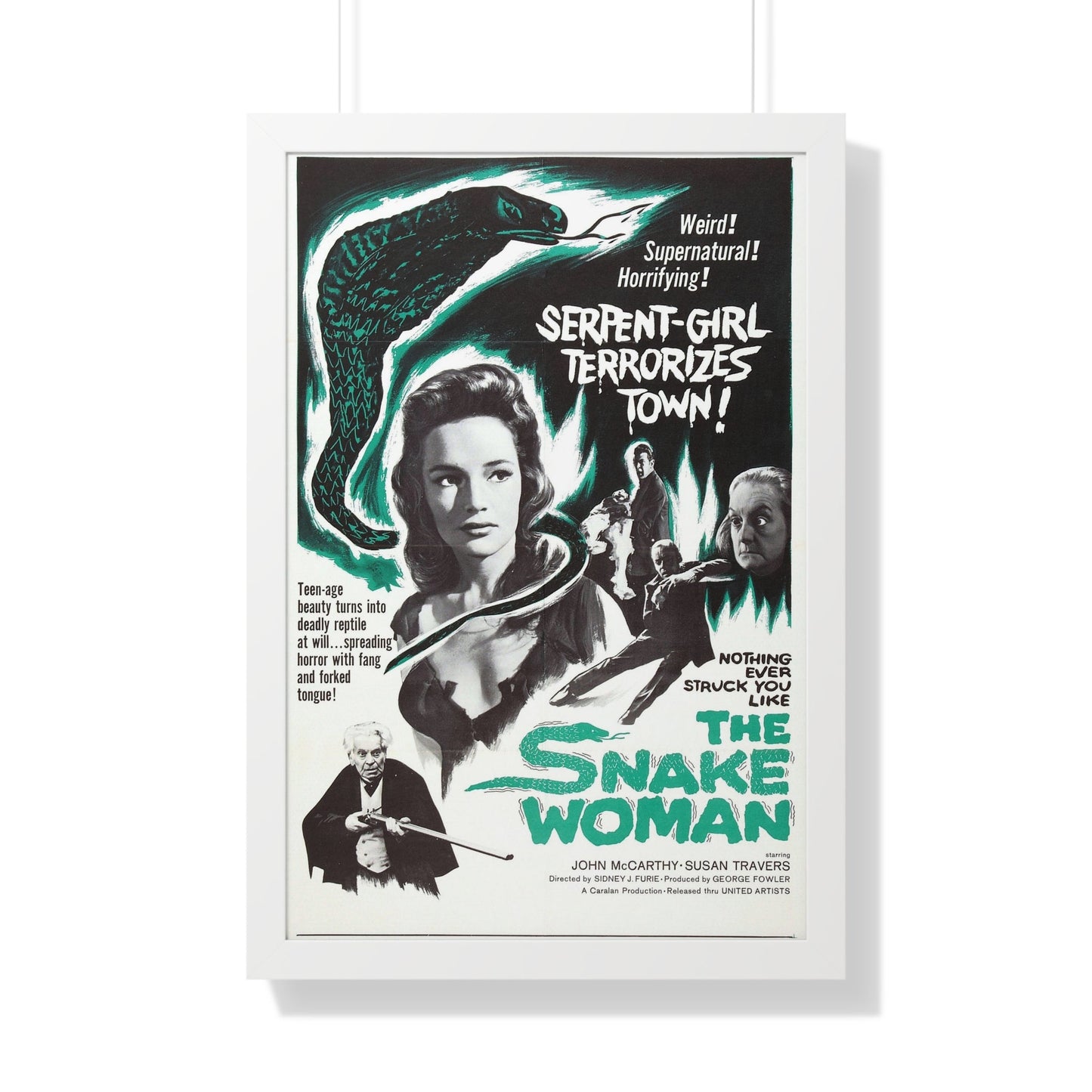 THE SNAKE WOMAN 1961 - Framed Movie Poster-20" x 30"-The Sticker Space