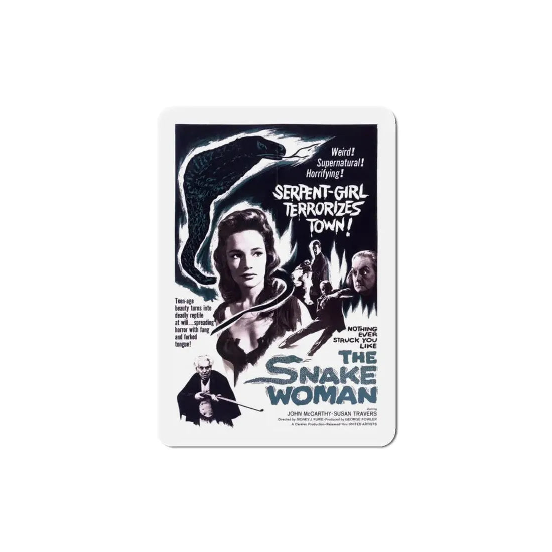 The Snake Woman 1961 Movie Poster Refrigerator Magnet 3 Inch - The Sticker Space