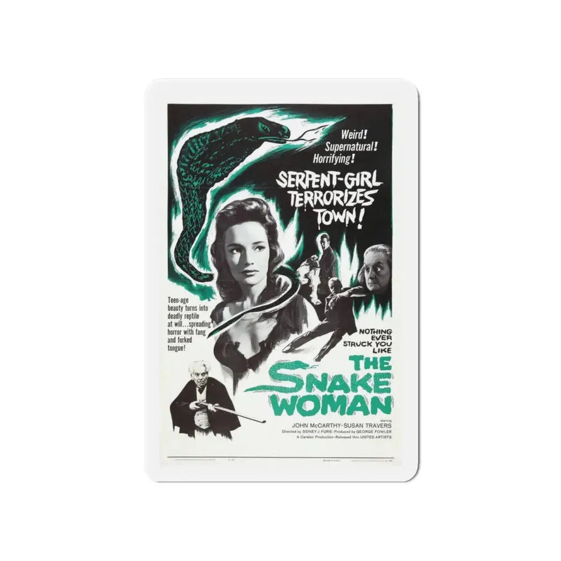THE SNAKE WOMAN 1961 Movie Poster - Refrigerator Magnet 4 Inch Die-Cut - The Sticker Space