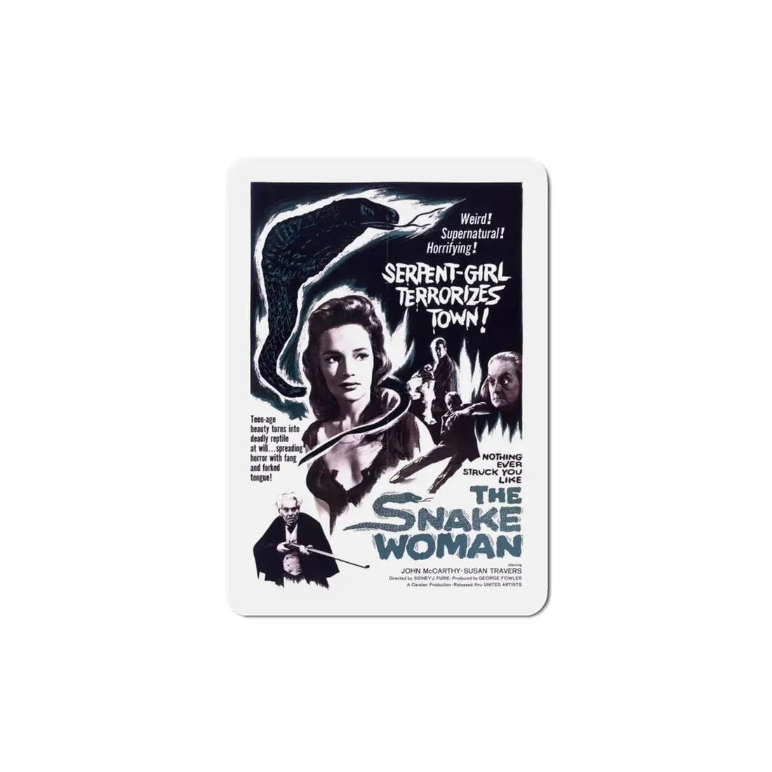 The Snake Woman 1961 Movie Poster Refrigerator Magnet 5 Inch - The Sticker Space