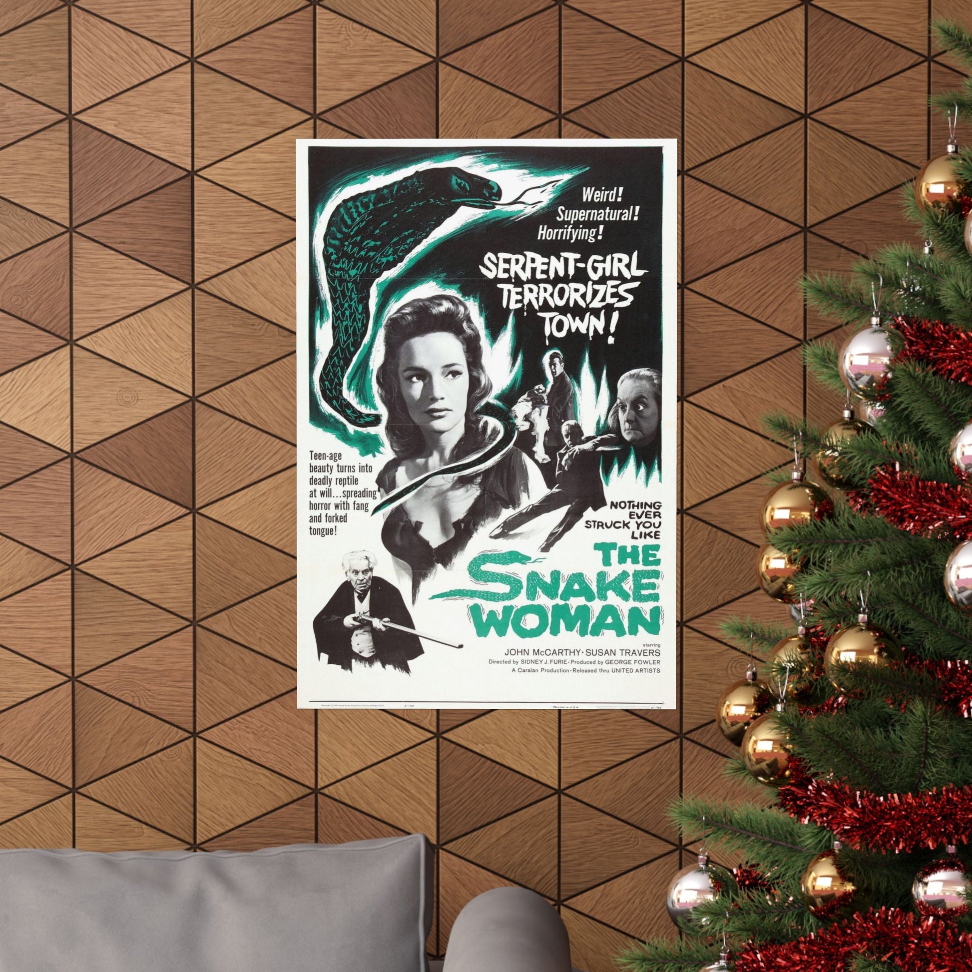 THE SNAKE WOMAN 1961 - Paper Movie Poster-The Sticker Space