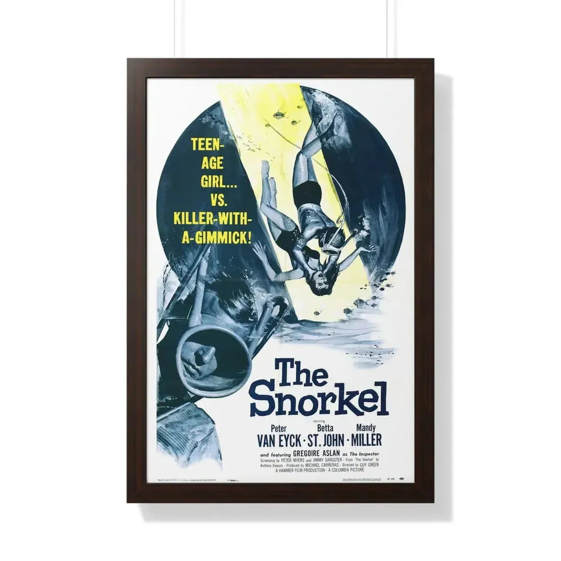 THE SNORKEL 1958 - Framed Movie Poster 20" x 30" Walnut - The Sticker Space