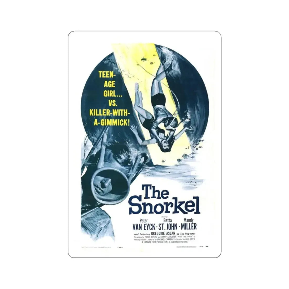 THE SNORKEL 1958 Movie Poster - STICKER Vinyl Kiss-Cut Decal 6 Inch White - The Sticker Space