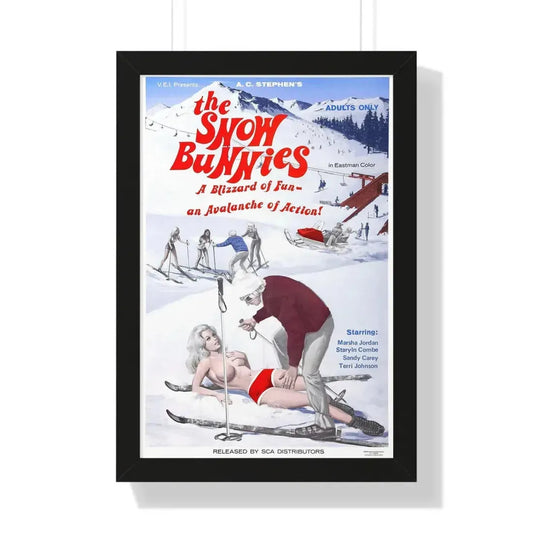 THE SNOW BUNNIES 1972 - Framed Movie Poster 16″ x 24″ Black - The Sticker Space