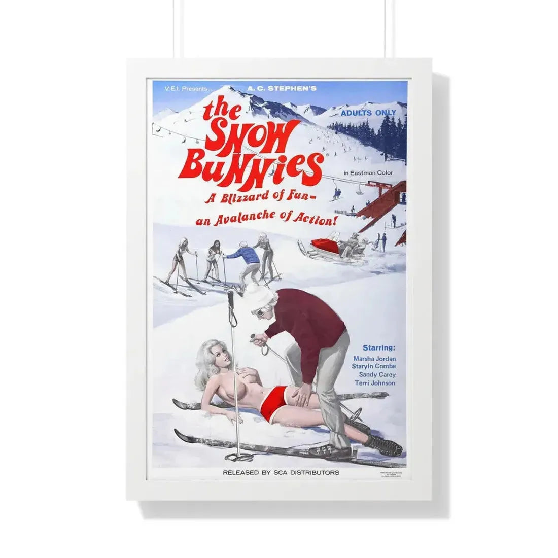 THE SNOW BUNNIES 1972 - Framed Movie Poster 20" x 30" White - The Sticker Space