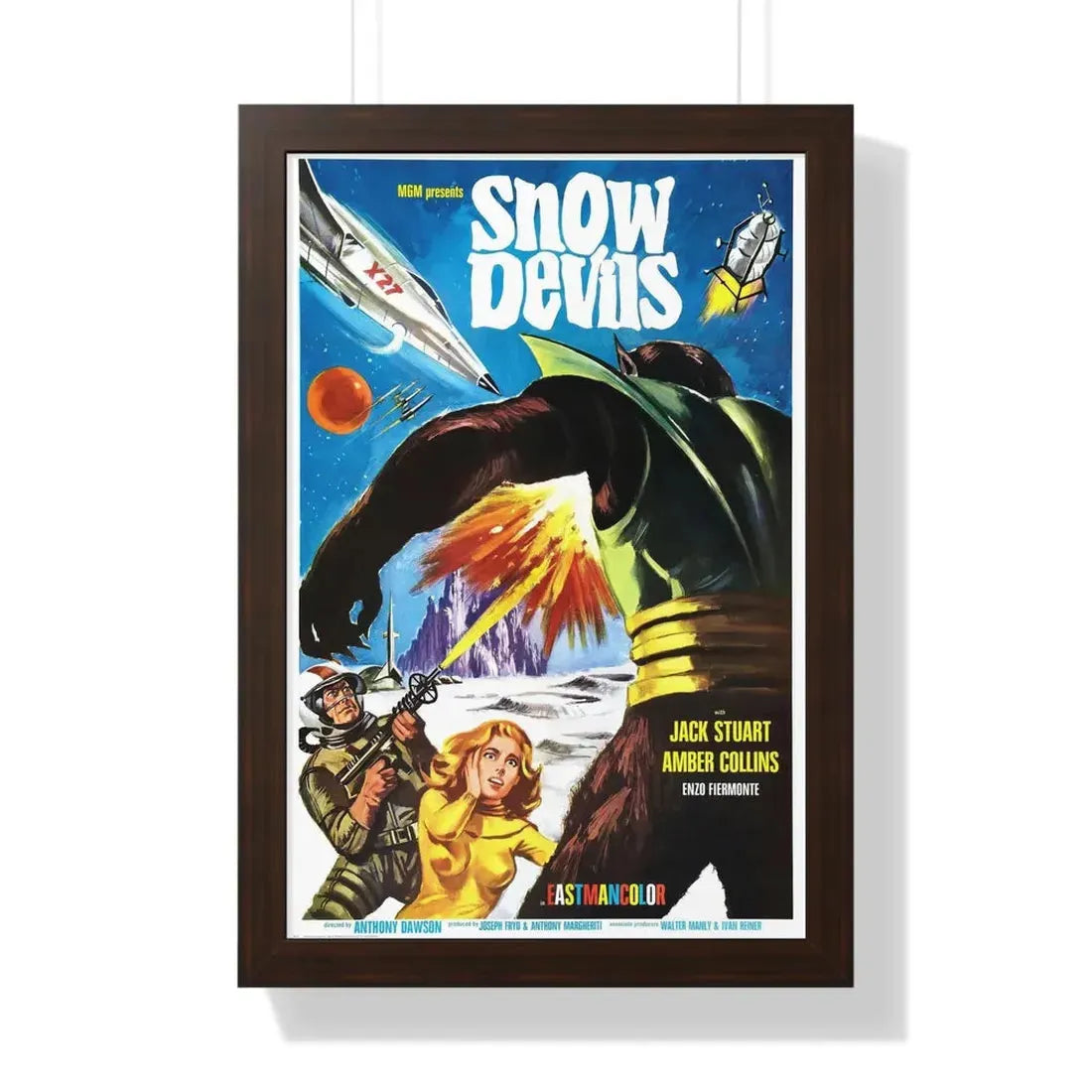 THE SNOW DEVILS 1965 - Framed Movie Poster 16″ x 24″ Walnut - The Sticker Space