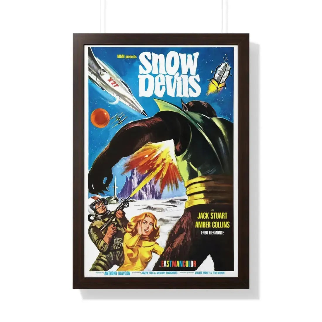 THE SNOW DEVILS 1965 - Framed Movie Poster 20" x 30" Walnut - The Sticker Space