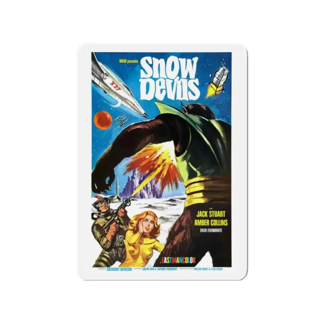 THE SNOW DEVILS 1965 Movie Poster - Refrigerator Magnet 2 Inch - The Sticker Space