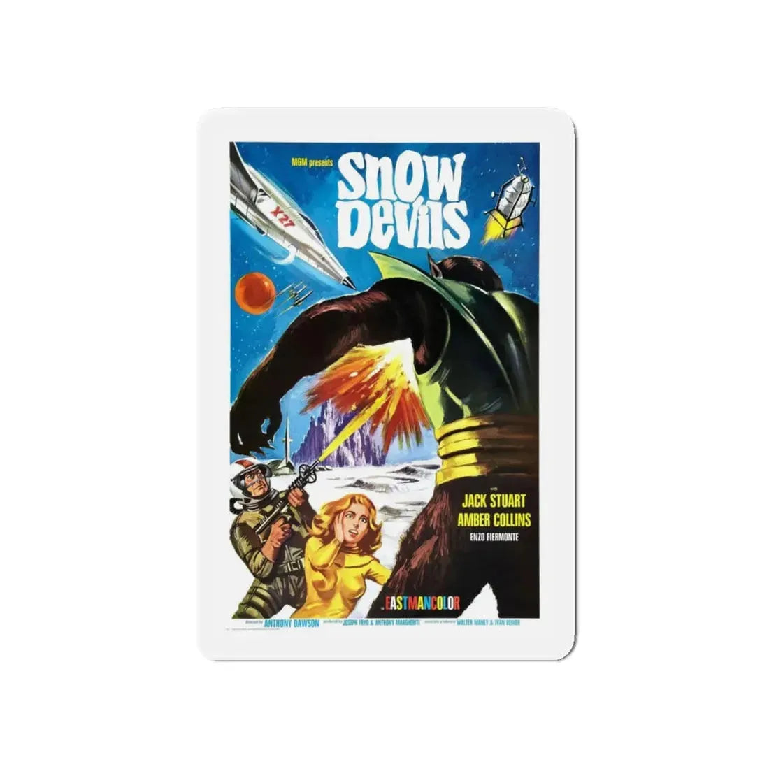 THE SNOW DEVILS 1965 Movie Poster - Refrigerator Magnet 4 Inch - The Sticker Space
